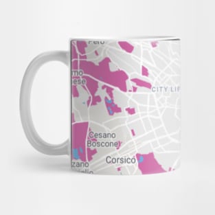 Milan purple/white map Mug